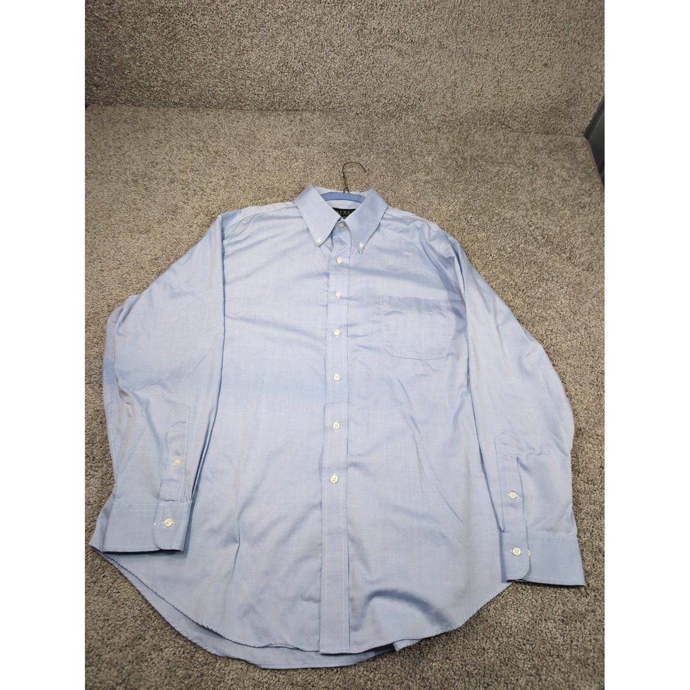 Lauren Ralph Lauren Mens Non Iron Dress Shirt Light Blue Button Down Size 17 1/2